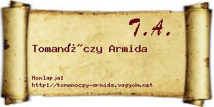 Tomanóczy Armida névjegykártya